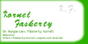 kornel faskerty business card