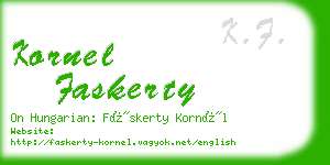 kornel faskerty business card